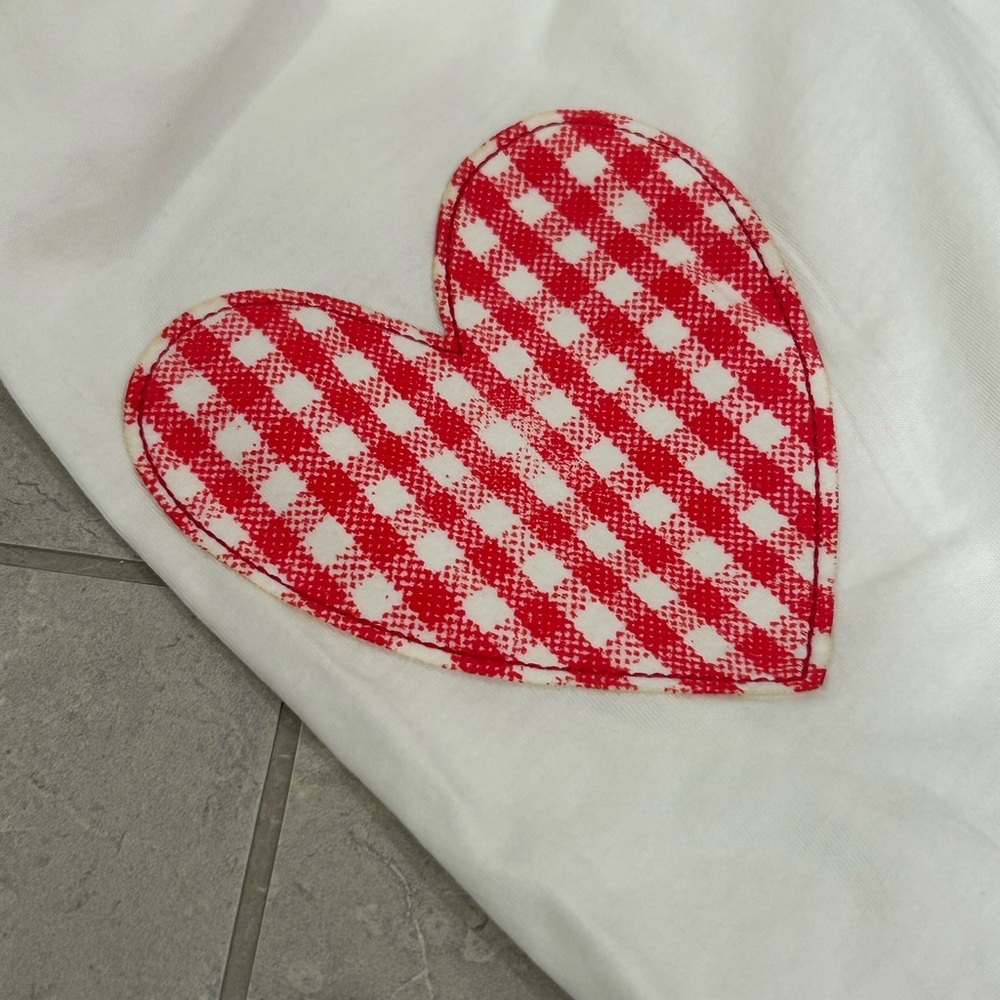 NWT Daydreamer Gingham Heart Patch Long Sleeve Top - Picture 7 of 8